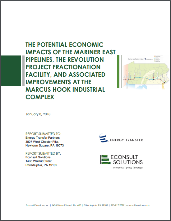 Cover of The Potential Economic Impacts of the Mariner East Pipelines