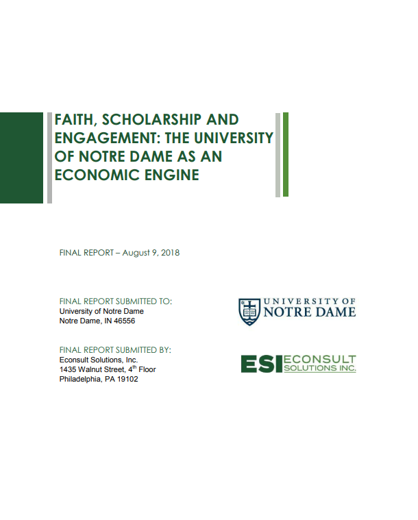 Cover of Faith, Scholarship and Engagement: The University of Notre Dame as an Economic Engine