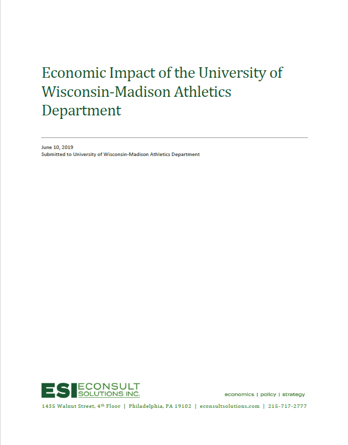 Cover of Economic Impact of University of Wisconsin-Madison Athletics Department
