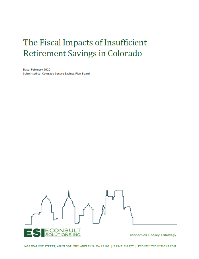 Cover of The Fiscal Impacts of Insufficient Retirement Savings in Colorado