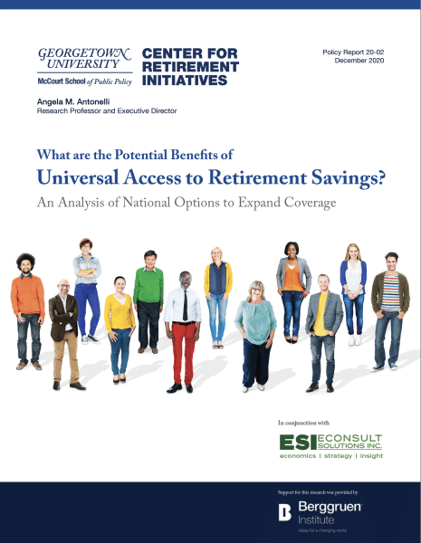 Cover of What are the Potential Benefits of Universal Access to Retirement Savings?