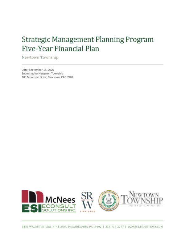 Cover of Strategic Management Planning Program Five-Year Financial Plan: Newtown Township