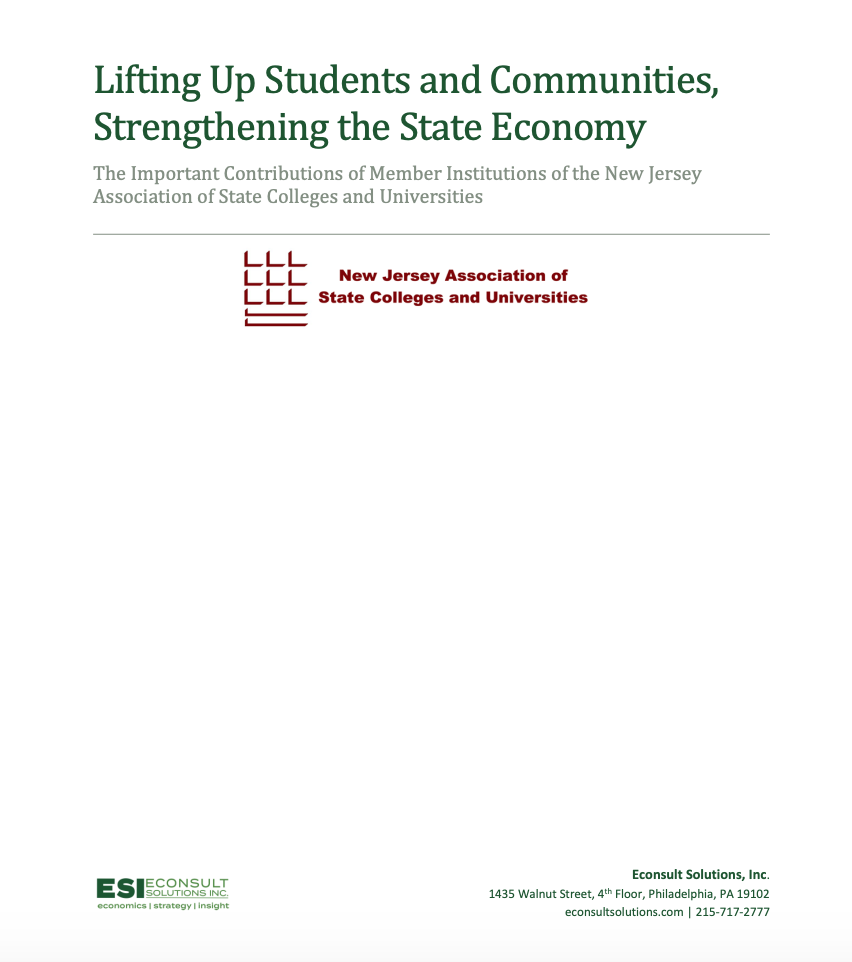 Cover of The Important Contributions of the Member Institutions of the New Jersey Association of State Colleges and Universities