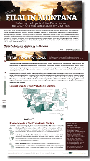 Cover of The Economic Impact of Montana Film Production: An Analysis of the Industry and the MEDIA Act