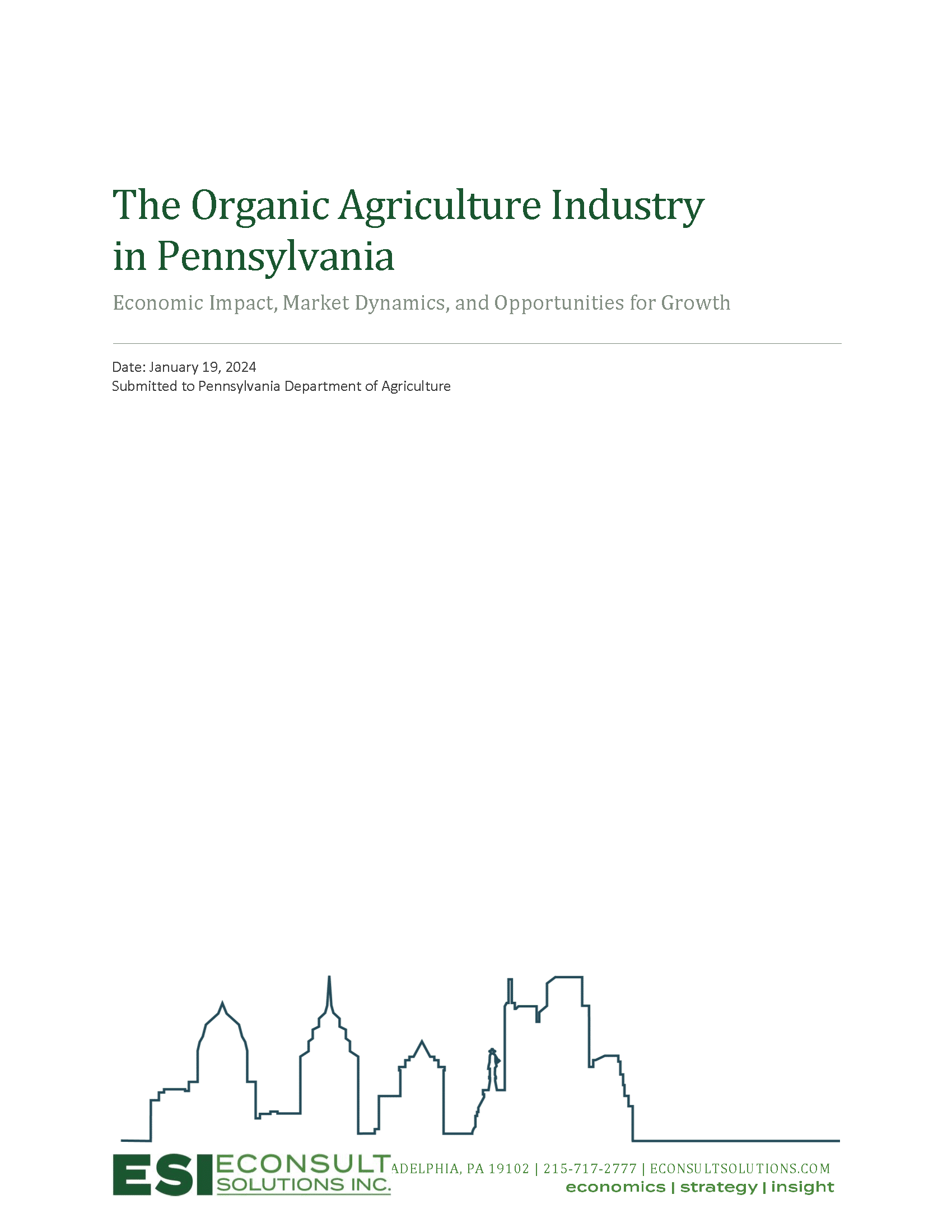 Cover of The Organic Agriculture Industry in Pennsylvania