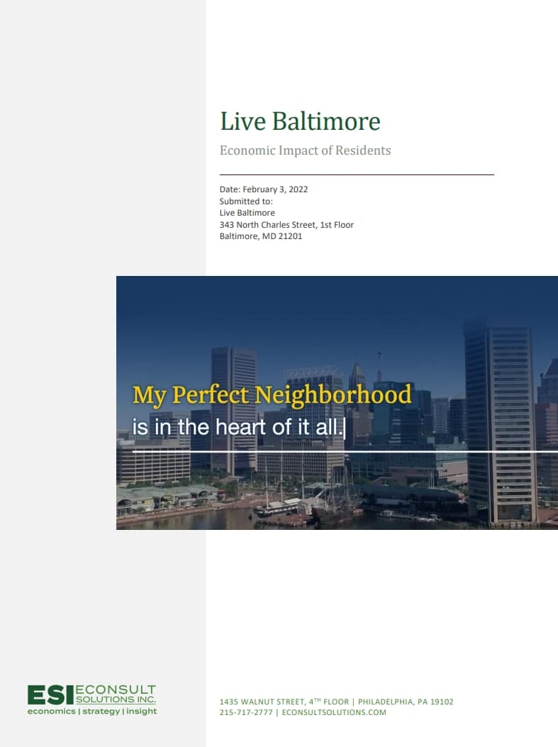 Cover of Understanding the Economic Impact of Residents for Live Baltimore