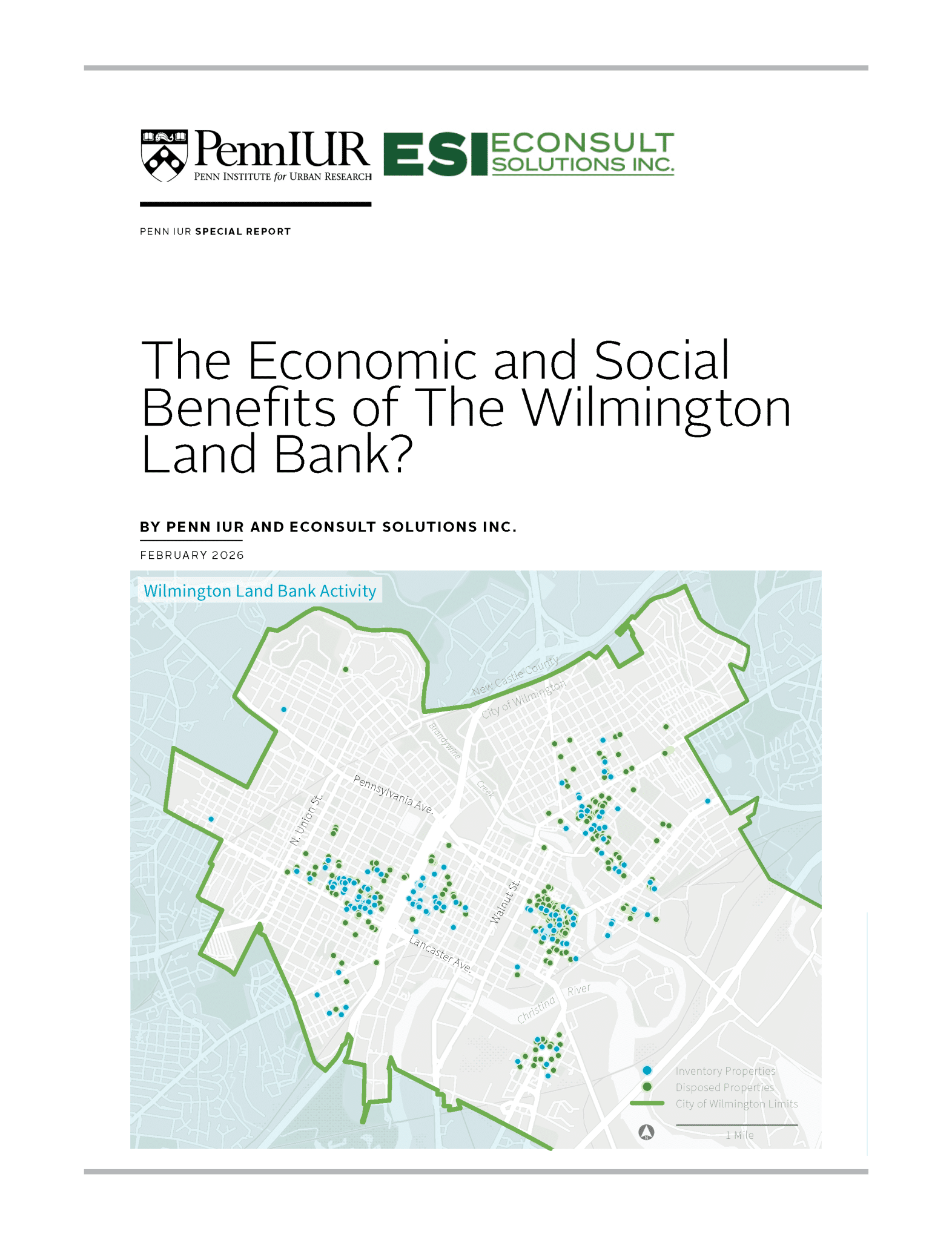 Cover of The Economic and Social Benefits of the Wilmington Land Bank Conservancy