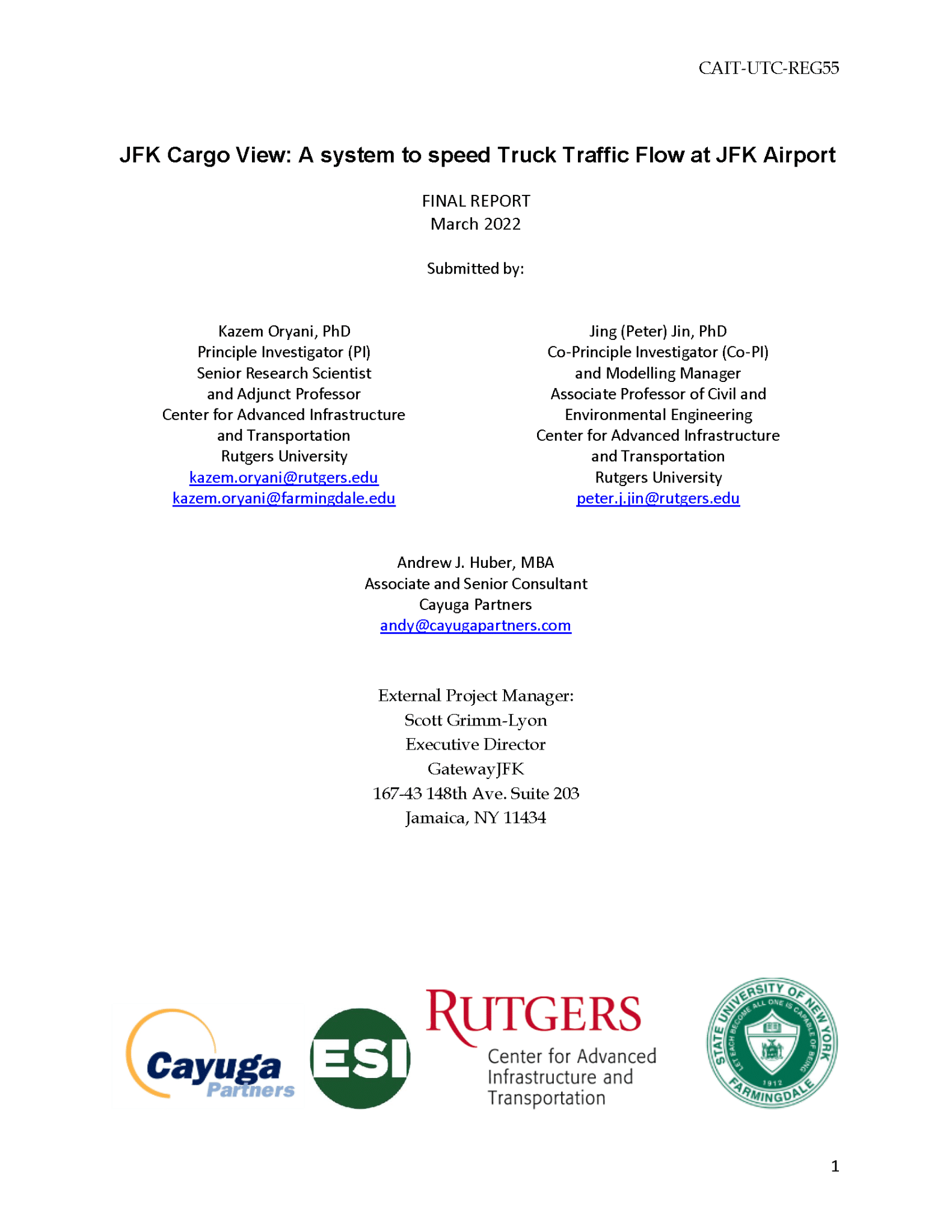 Cover of JFK Airport – Benefits of Cargo Movement Technology Solutions
